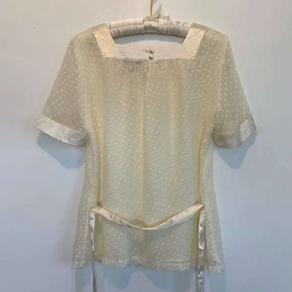 Apt 9 Semi Sheer Swiss Dot Feminine Blouse - Picture 6 of 10